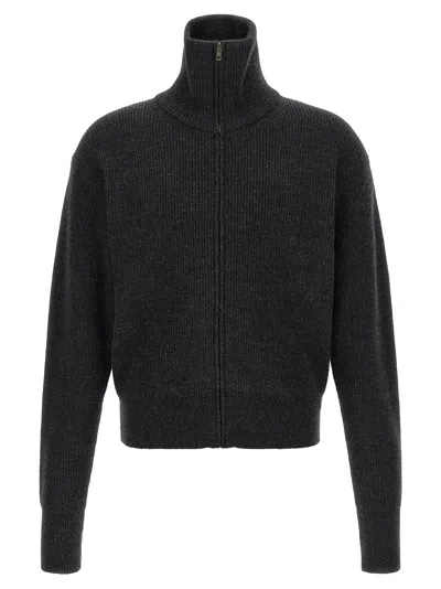 Lemaire Zip Cardigan In Gray