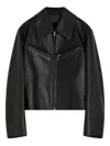 Lemaire Zip-front Leather Jacket In Black