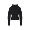 Lemaire High Collar Wool Sweater With Half-zip Closure In Black