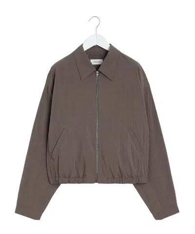 Lemaire Zipped Blouson In Brown