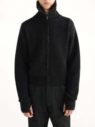 Lemaire Zipped Cardigan In Black