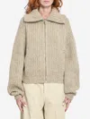Lemaire Oversized Ribbed Alpaca And Yak Hair-blend Cardigan In Neutral