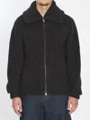 Lemaire Zipped Ribbed Brushed Alpaca-blend Cardigan