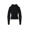 Lemaire High Collar Wool Sweater With Half-zip Closure In Black