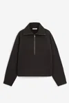 Lemaire Wool And Cotton-blend Zip-up Sweater In Black