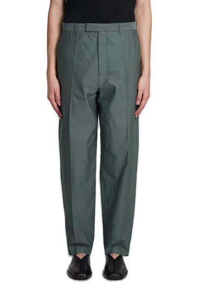 Lemaire Zipped Tapered Leg Trousers In Green
