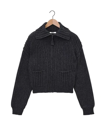 Lemaire Zippered Cardigan Knitted Cardigan In Dark Espresso