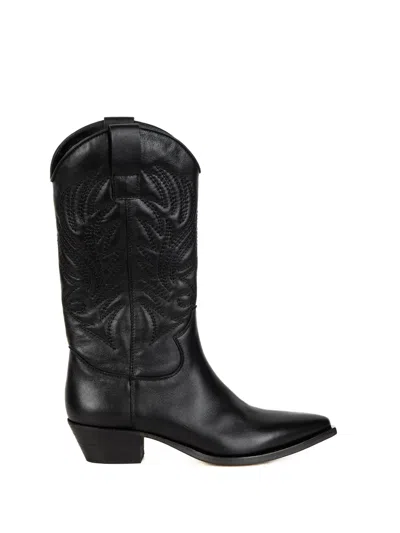 Lemaré Lemare Lemarè Black Leather Texan Boot