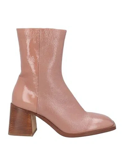 Lemaré Woman Ankle Boots Antique Rose Size 8 Leather In Pink