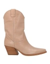 Lemaré Woman Ankle Boots Blush Size 8 Leather In Pink