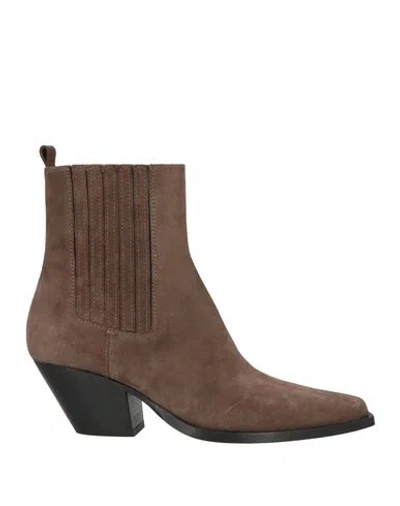 Lemaré Woman Ankle Boots Dark Brown Size 6 Leather