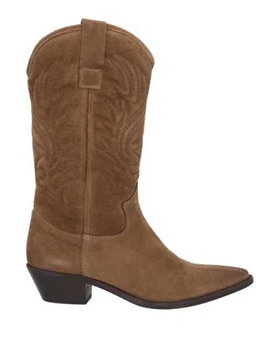 Lemaré Woman Boot Camel Size 7 Leather In Brown
