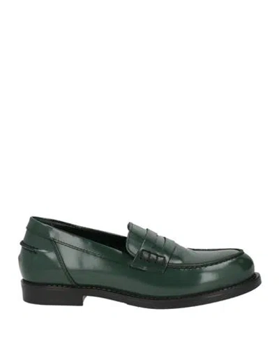 Lemaré Woman Loafers Dark Green Size 6 Leather