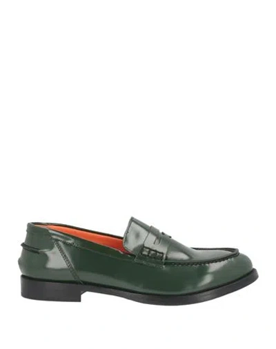 Lemaré Woman Loafers Dark Green Size 6 Leather