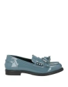 Lemaré Woman Loafers Deep Teal Size 8 Leather In Green