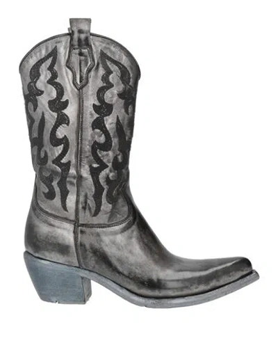 Lemargo Woman Ankle Boots Gunmetal Size 9 Leather In Gray