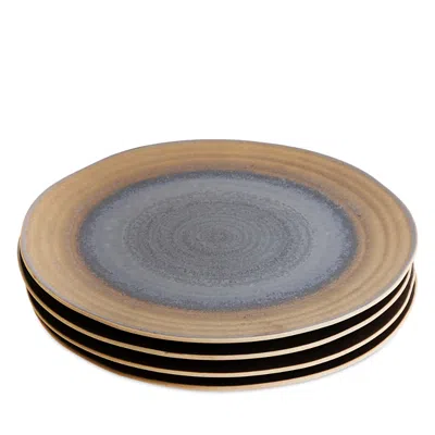 Lemieux Et Cie Akita Stoneware Dinner Plates, Set Of 4 In Brown