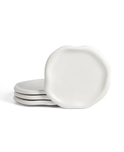 Lemieux Et Cie Amorphous Dinner Plates, Set Of 4 In White