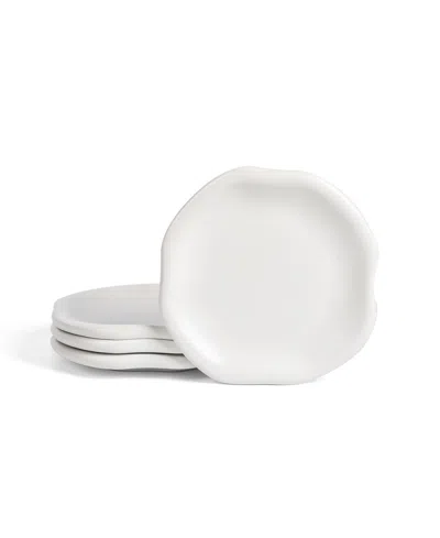 Lemieux Et Cie Amorphous Salad Plates, Set Of 4 In White