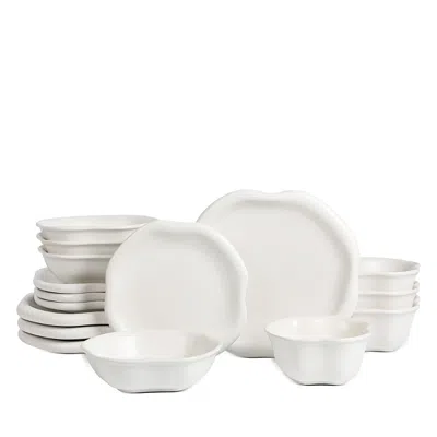 Lemieux Et Cie Amorphous Stoneware 16 Piece Dinnerware Set In White