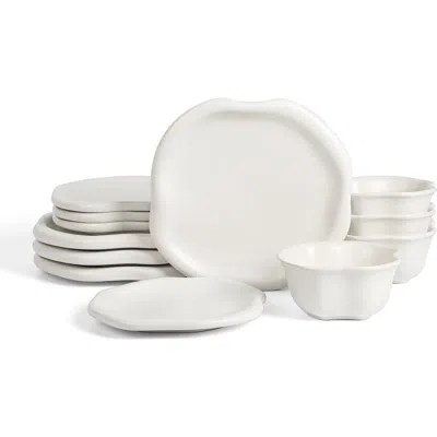 Lemieux Et Cie Amorphous Stoneware 16-piece Dinnerware Set In White
