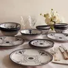 Lemieux Et Cie Bruges Blue Porcelain 16 Piece Dinnerware Set, Service For 4