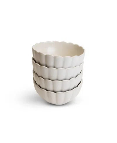 Lemieux Et Cie Dhalia 4-pc. All-purpose Bowls, Service For 4 In White