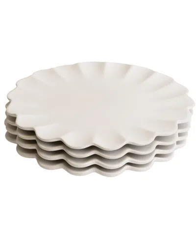 Lemieux Et Cie Dhalia 4pc Dinner Plate Set In Neutral