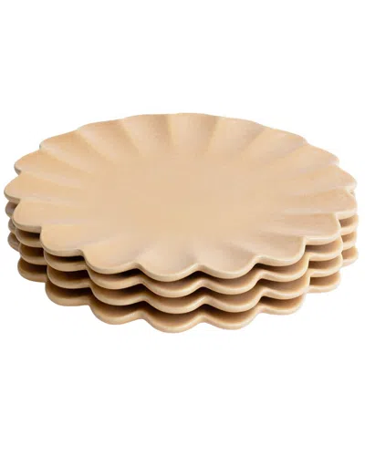 Lemieux Et Cie Dhalia 4pc Dinner Plate Set In Neutral