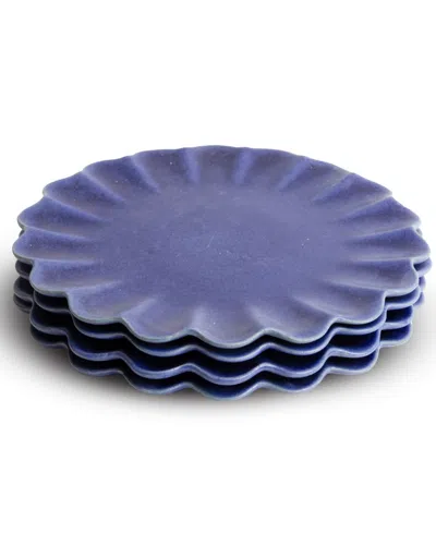 Lemieux Et Cie Dhalia 4-pc. Dinner Plates, Service For 4 In Purple