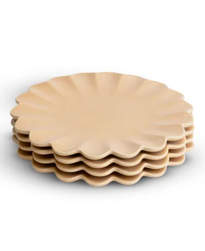 Lemieux Et Cie Dhalia 4-pc. Dinner Plates, Service For 4 In Brown