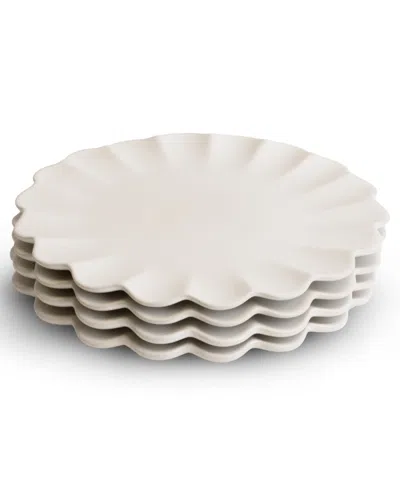 Lemieux Et Cie Dhalia 4-pc. Dinner Plates, Service For 4 In White