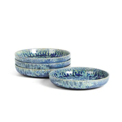 Lemieux Et Cie Hanami Stoneware Pasta Bowl Set In Blue