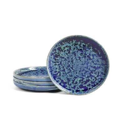 Lemieux Et Cie Hanami Stoneware Salad Plate Set In Blue