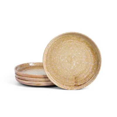 Lemieux Et Cie Hanami Stoneware Salad Plate Set In Brown