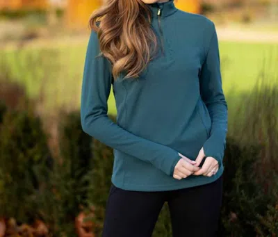 Lemieux Faye Fleece Midlayer 1/4 Zip Shirt In Spruce In Gray