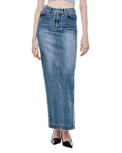 L'emiune 01 Denim Maxi Skirt In Blue