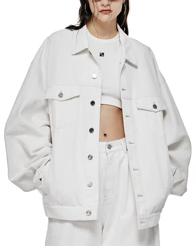 L'emiune 01 Denim Trucker Jacket In White