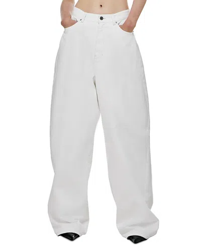 L'emiune 01 Loose Wide Leg Jeans In Ow In White