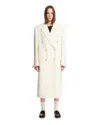 L'emiune White Double-breasted Wool Coat In Neutral