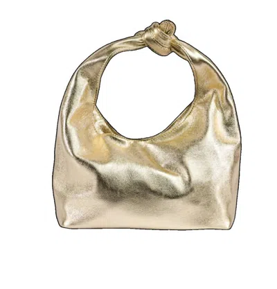 Lemiz Gemma Leather Handbag In Champagne In White