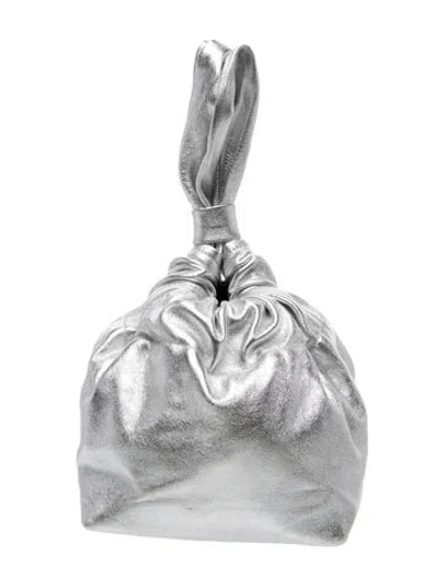 Pre-owned Lemiz Leather Top Handle Bag In Silver