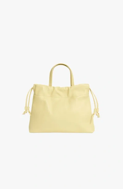 Lemiz Medium Asisi Convertible Leather Crossbody In Butter Yellow