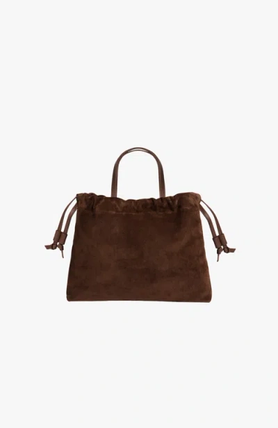 Lemiz Medium Asisi Convertible Suede Crossbody In Chocolate Suede