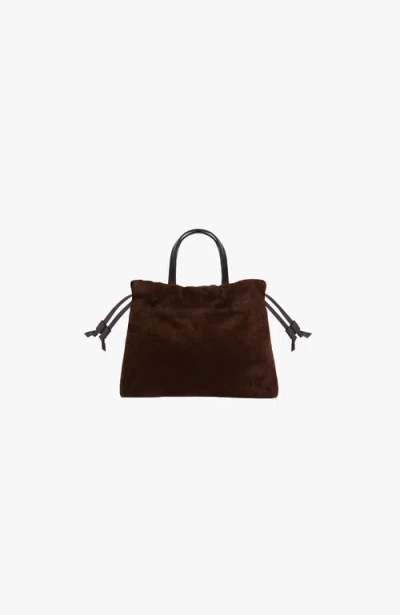 Lemiz Mini Asisi Convertible Suede Crossbody In Chocolate Suede