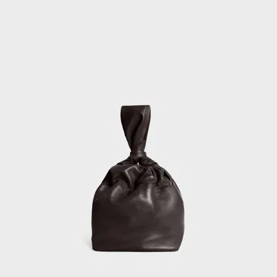 Lemiz Women's Mariposa Twist Clutch Leather Handbag In Chocolate In Red