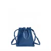 Lemiz Women's Mini Bowie Drawstring Crossbody Leather Bag In Azure
