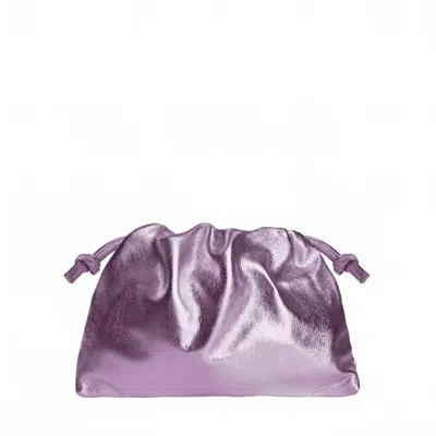 Lemiz Women's Monica Crossbody Clutch Bag In Pink Metallic In Purple