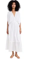 Lemlem Abira Plunge Neck Dress In White