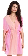 Lemlem Alem Plunge Dress Nefas Peach In Nefas Peach